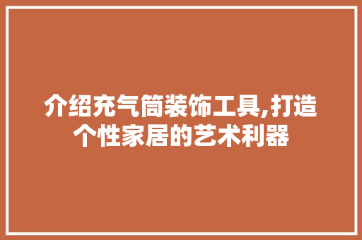 介绍充气筒装饰工具,打造个性家居的艺术利器 家居装修