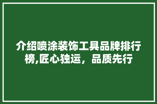 介绍喷涂装饰工具品牌排行榜,匠心独运，品质先行 现代风格装饰