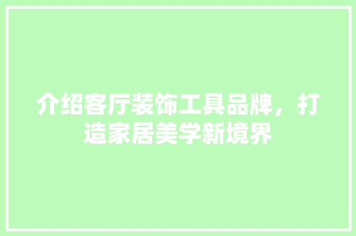 介绍客厅装饰工具品牌，打造家居美学新境界 客厅装修
