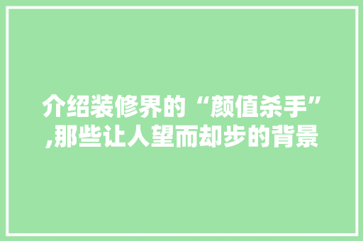介绍装修界的“颜值杀手”,那些让人望而却步的背景墙设计 软装设计