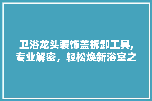 卫浴龙头装饰盖拆卸工具,专业解密，轻松焕新浴室之美 地板材料
