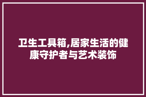 卫生工具箱,居家生活的健康守护者与艺术装饰 中式风格装饰