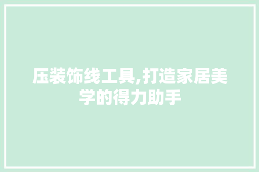 压装饰线工具,打造家居美学的得力助手 地板材料