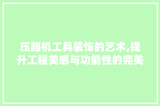 压路机工具装饰的艺术,提升工程美感与功能性的完美融合
