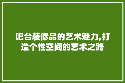 吧台装修品的艺术魅力,打造个性空间的艺术之路 家居装修