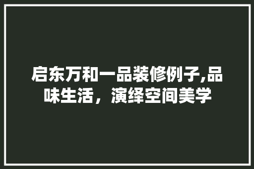 启东万和一品装修例子,品味生活，演绎空间美学
