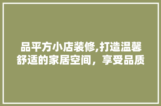 品平方小店装修,打造温馨舒适的家居空间，享受品质生活 地板材料