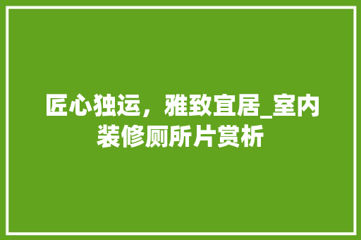 匠心独运，雅致宜居_室内装修厕所片赏析 家居装修