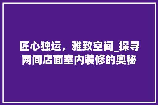 匠心独运，雅致空间_探寻两间店面室内装修的奥秘 家居装修