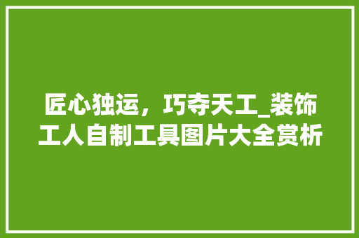 匠心独运，巧夺天工_装饰工人自制工具图片大全赏析