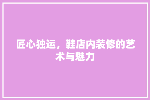 匠心独运，鞋店内装修的艺术与魅力 家居装修