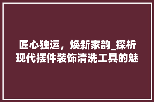 匠心独运，焕新家韵_探析现代摆件装饰清洗工具的魅力与方法