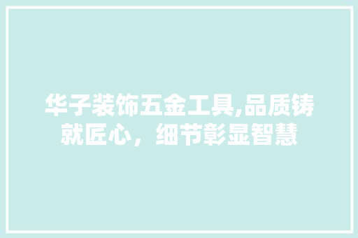 华子装饰五金工具,品质铸就匠心，细节彰显智慧 软装设计