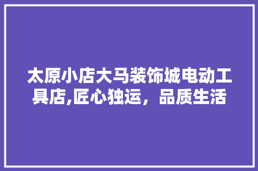 太原小店大马装饰城电动工具店,匠心独运，品质生活从“工具”开始 卧室装修