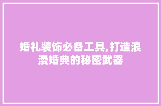 婚礼装饰必备工具,打造浪漫婚典的秘密武器 现代风格装饰