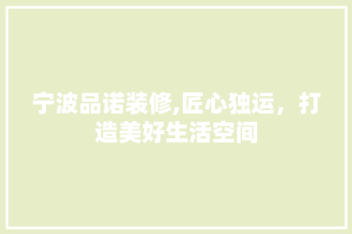 宁波品诺装修,匠心独运，打造美好生活空间 客厅装修