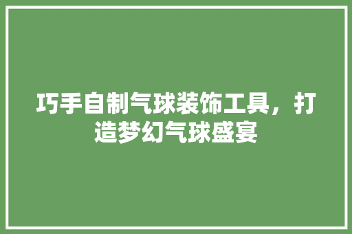 巧手自制气球装饰工具，打造梦幻气球盛宴 中式风格装饰