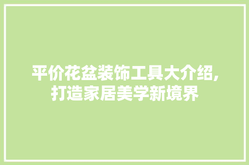 平价花盆装饰工具大介绍,打造家居美学新境界 客厅装修