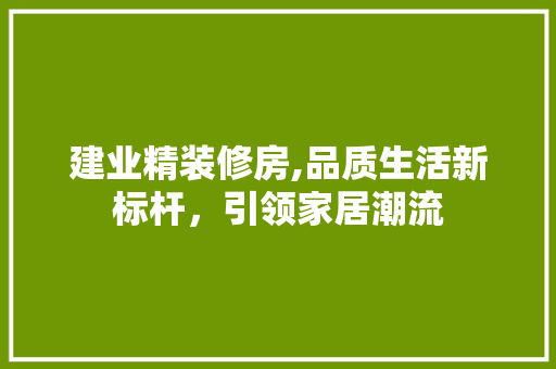 建业精装修房,品质生活新标杆，引领家居潮流 中式风格装饰