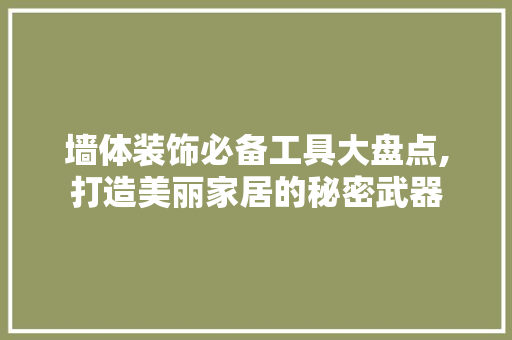 墙体装饰必备工具大盘点,打造美丽家居的秘密武器