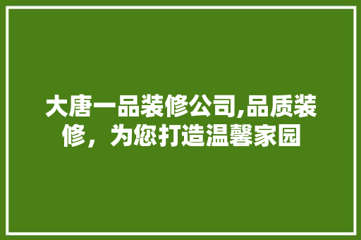 大唐一品装修公司,品质装修，为您打造温馨家园 中式风格装饰