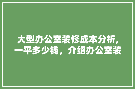 大型办公室装修成本分析,一平多少钱，介绍办公室装修预算 室内设计
