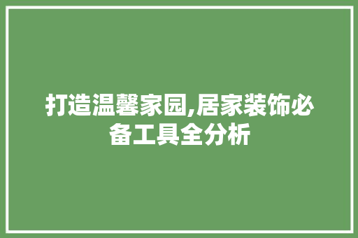 打造温馨家园,居家装饰必备工具全分析 卧室装修