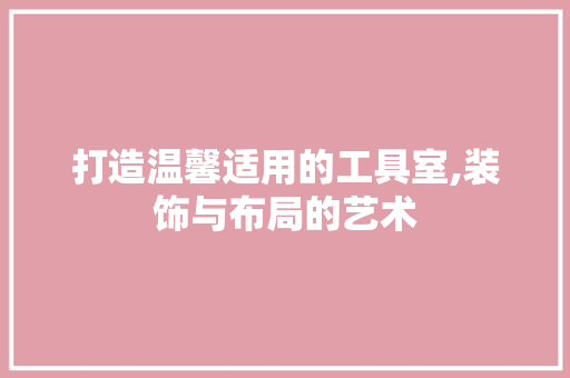 打造温馨适用的工具室,装饰与布局的艺术 现代风格装饰