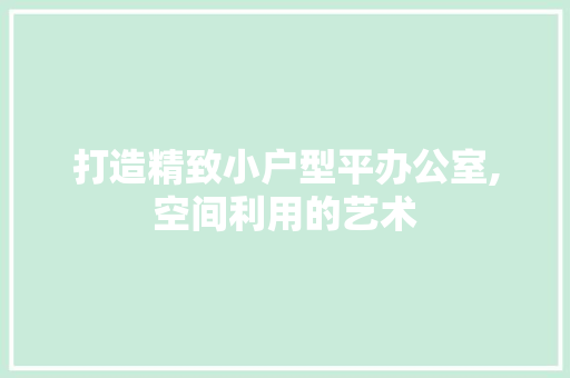 打造精致小户型平办公室,空间利用的艺术 卧室装修
