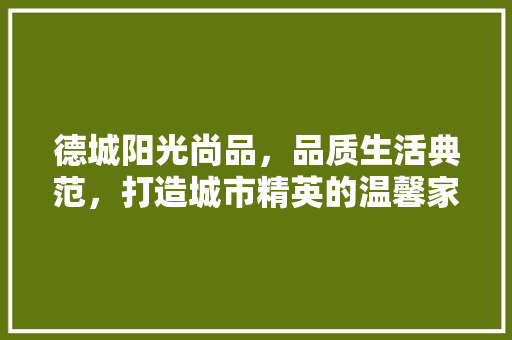 德城阳光尚品，品质生活典范，打造城市精英的温馨家园 中式风格装饰