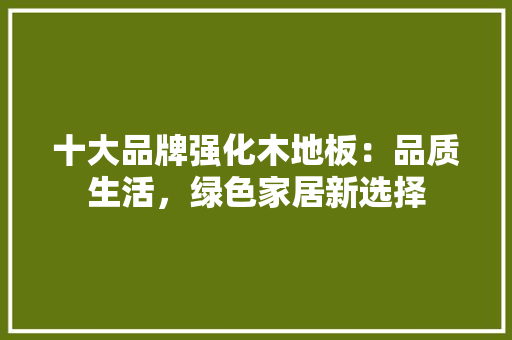 十大品牌强化木地板：品质生活，绿色家居新选择 家居装修