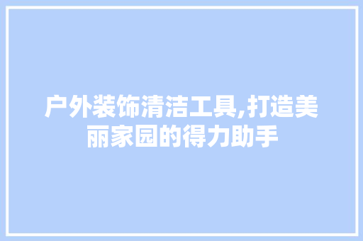 户外装饰清洁工具,打造美丽家园的得力助手