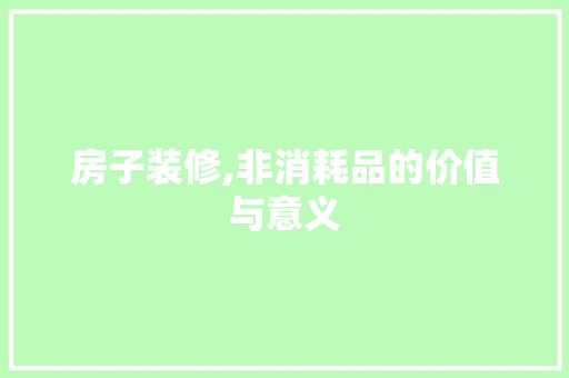 房子装修,非消耗品的价值与意义 中式风格装饰