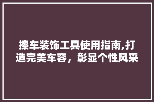 擦车装饰工具使用指南,打造完美车容，彰显个性风采