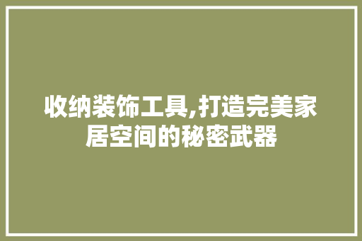 收纳装饰工具,打造完美家居空间的秘密武器 现代风格装饰