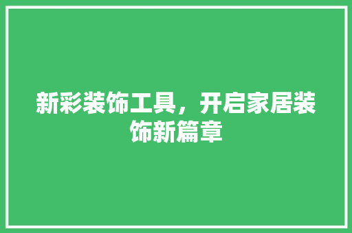 新彩装饰工具，开启家居装饰新篇章 卧室装修
