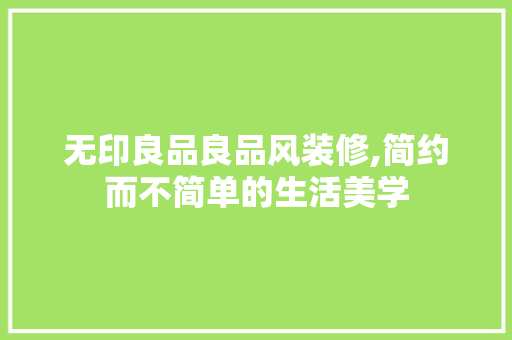 无印良品良品风装修,简约而不简单的生活美学 客厅装修