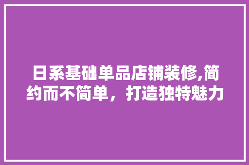 日系基础单品店铺装修,简约而不简单，打造独特魅力空间 软装设计