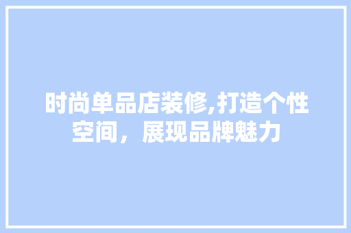 时尚单品店装修,打造个性空间，展现品牌魅力 中式风格装饰
