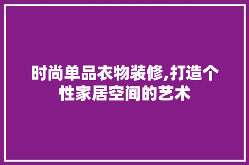 时尚单品衣物装修,打造个性家居空间的艺术 木雕艺术