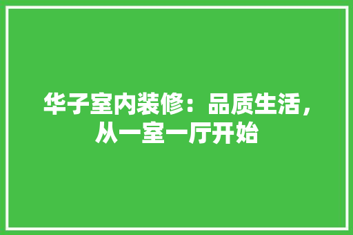 华子室内装修：品质生活，从一室一厅开始 家居装修