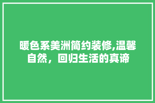 暖色系美洲简约装修,温馨自然，回归生活的真谛 卧室装修
