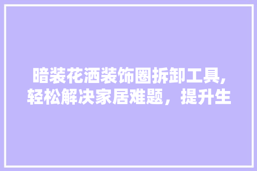 暗装花洒装饰圈拆卸工具,轻松解决家居难题，提升生活品质