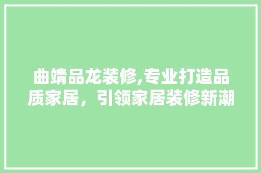 曲靖品龙装修,专业打造品质家居，引领家居装修新潮流 客厅装修