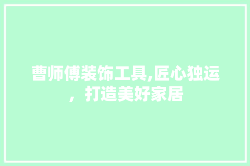 曹师傅装饰工具,匠心独运，打造美好家居 中式风格装饰