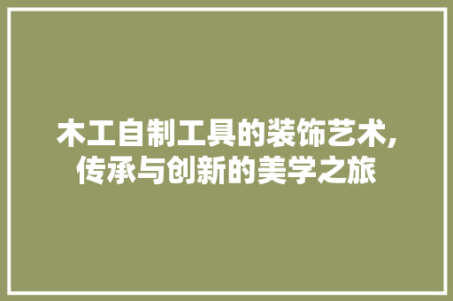 木工自制工具的装饰艺术,传承与创新的美学之旅 现代风格装饰