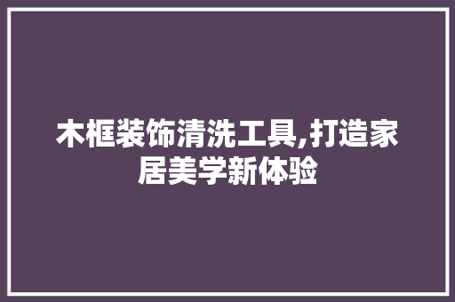 木框装饰清洗工具,打造家居美学新体验