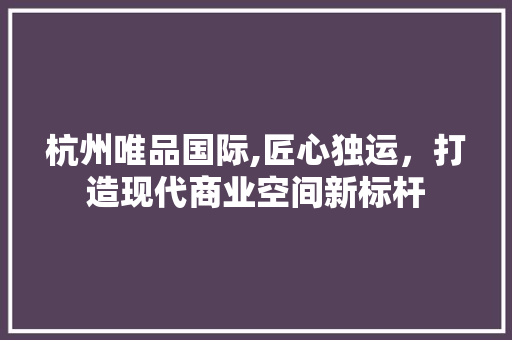 杭州唯品国际,匠心独运，打造现代商业空间新标杆 现代风格装饰