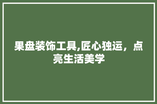 果盘装饰工具,匠心独运，点亮生活美学 客厅装修