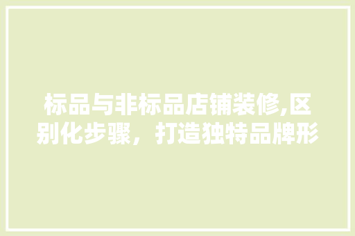 标品与非标品店铺装修,区别化步骤，打造独特品牌形象 现代风格装饰